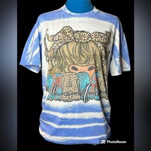 Hand bleached t shirts with sublimation design.. gildan brand t shirt